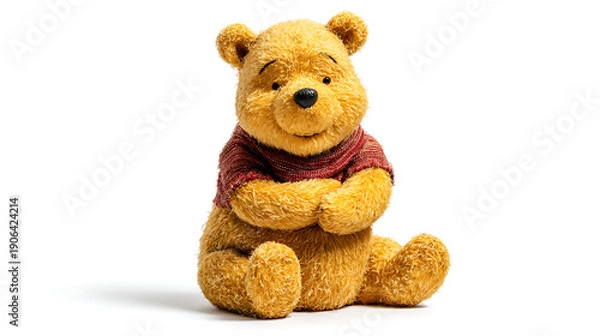 Obraz brown teddy bear on white