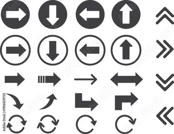Obraz シンプルで可愛い矢印アイコンセット　ポインター