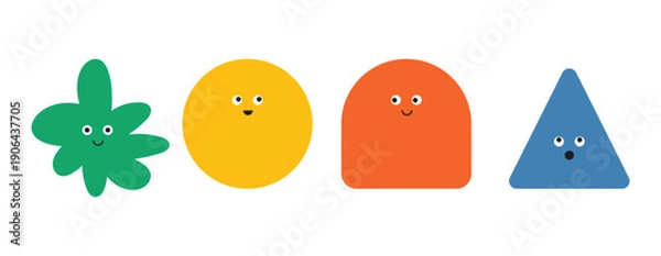 Obraz Illustration set character doodle unique abstract isolated