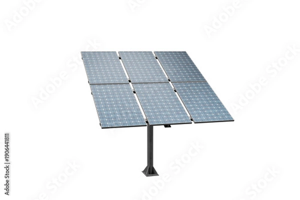 Fototapeta Solar Panel Array Isolated on White Background, Renewable Energy Concept