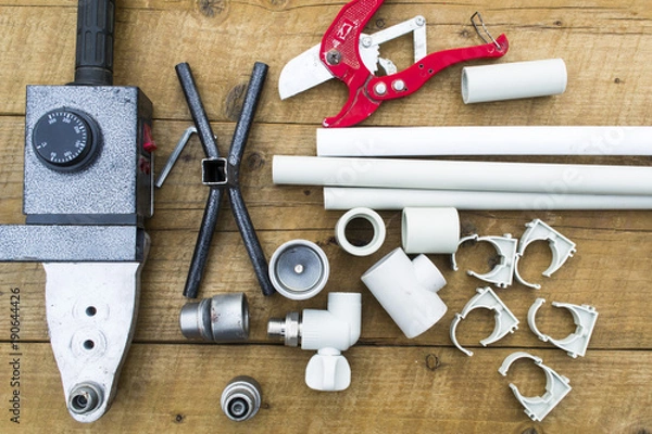 Fototapeta Soldering iron for polypropylene pipes.