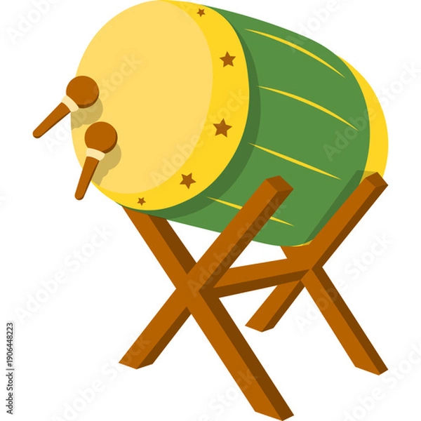 Obraz Islmaic Drum Flat Illustration