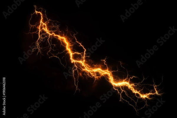 Obraz Jagged Orange Fire Energy Thunderbolt Texture