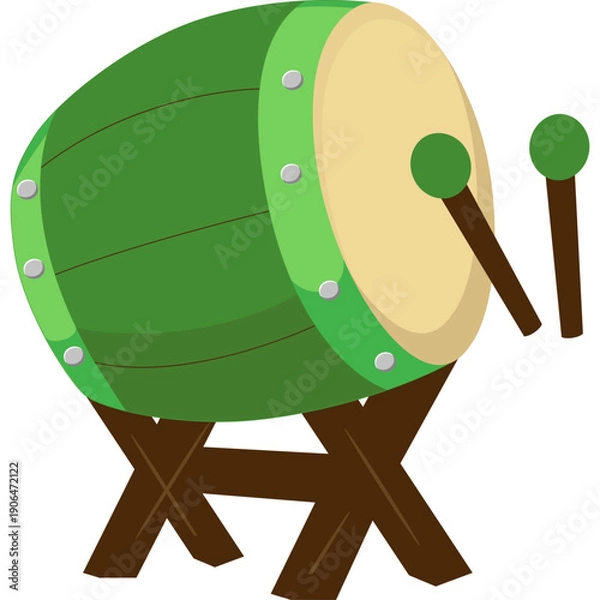 Fototapeta  Islmaic Drum Flat Illustration