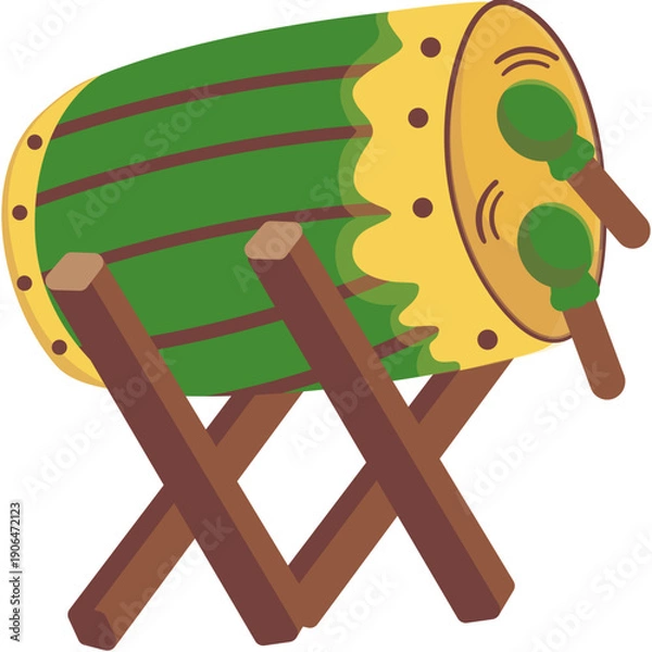 Fototapeta  Islmaic Drum Flat Illustration
