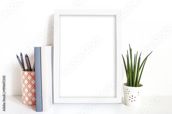 Obraz A4 white portrait single frame