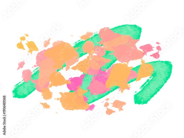 Obraz ポップなカラフルなインクの抽象的な背景フレーム　ピンク、グリーン