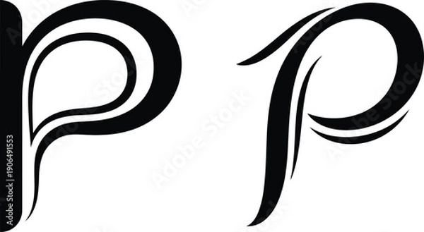 Obraz Elegant 'P' Letter Logos - Classic Monogram Design