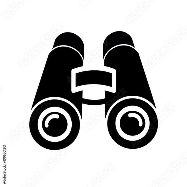 Obraz Binoculars icon. Vector graphic, not Artificial Intelligence, logo illustration. Replaceable vector design.