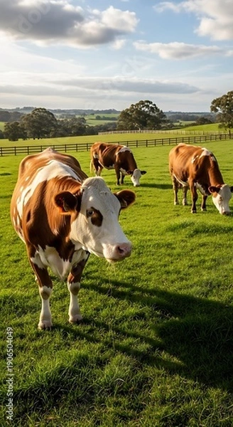Obraz Golden Pasture: A Tranquil Evening.