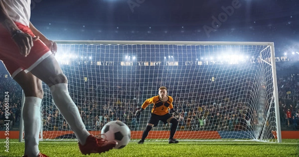 Obraz Soccer goalkeeper in action on the stadium