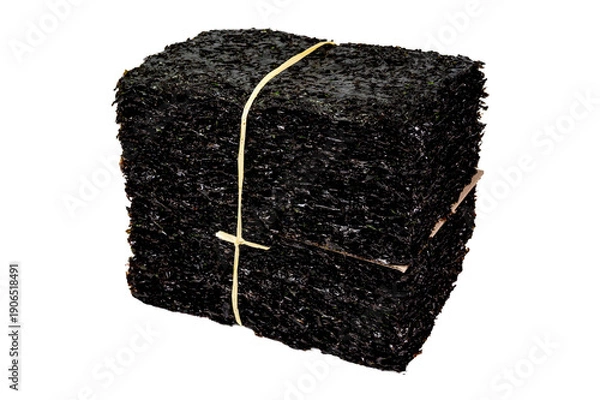 Obraz 흰색 배경에 재래식 김 묶음 누끼