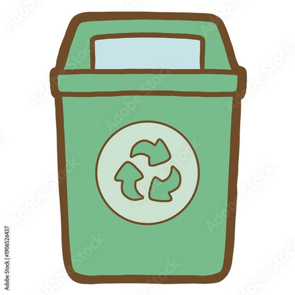 Obraz Cute Recycling Bin Clipart 