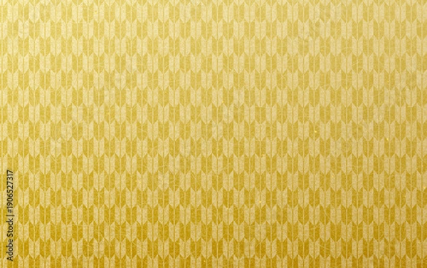 Fototapeta シームレスなゴールド和柄パターン。矢絣。