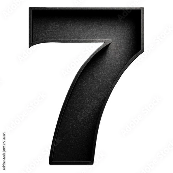 Obraz 3d number 7 in black