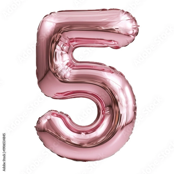 Obraz pink balloon number 5