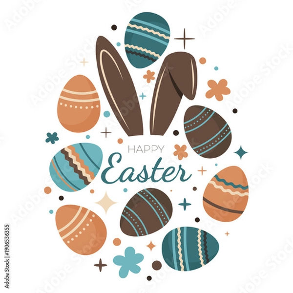 Fototapeta ornamental easter eggs composition