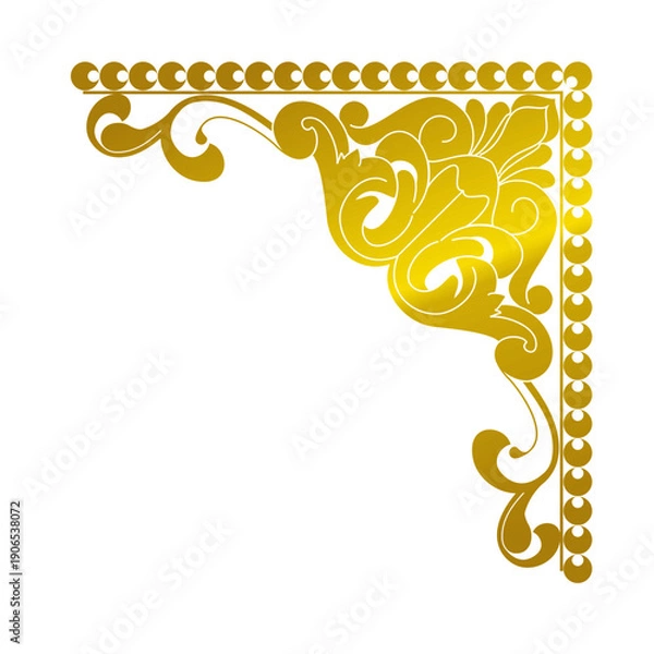 Obraz gold corner decorative border...