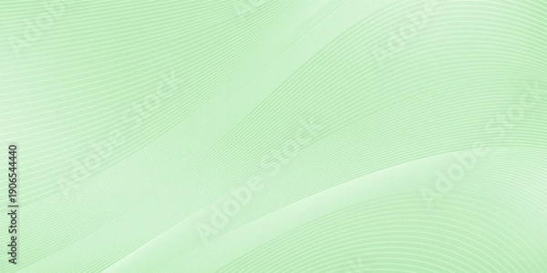 Obraz Abstract light green background with smooth flowing wavy lines and subtle gradient texture.eps10