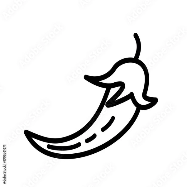 Obraz Chili pepper icon. Vector graphic, not Artificial Intelligence, logo illustration. Replaceable vector design.