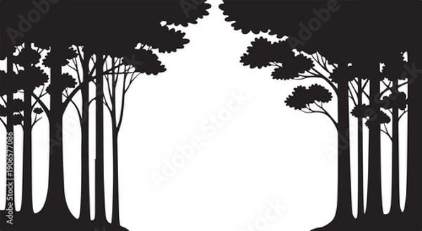 Obraz Forest Frame Silhouette SVG Bundle