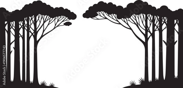 Obraz Forest Frame Silhouette SVG Bundle