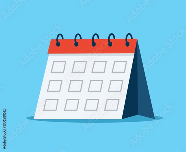 Obraz Desk Calendar Flat Vector Illustration