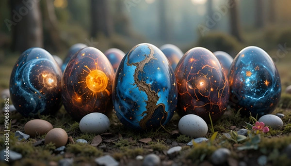 Obraz blue easter eggs