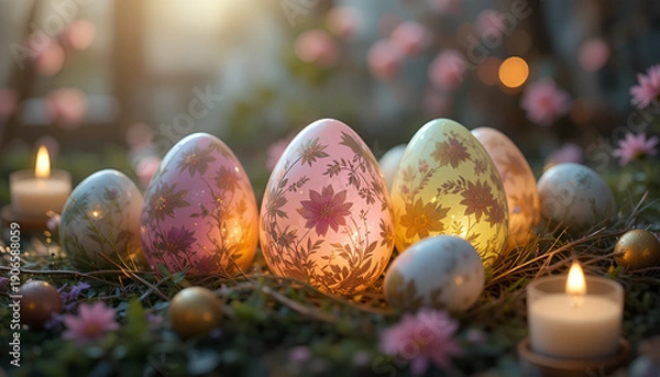 Obraz candles and flowers