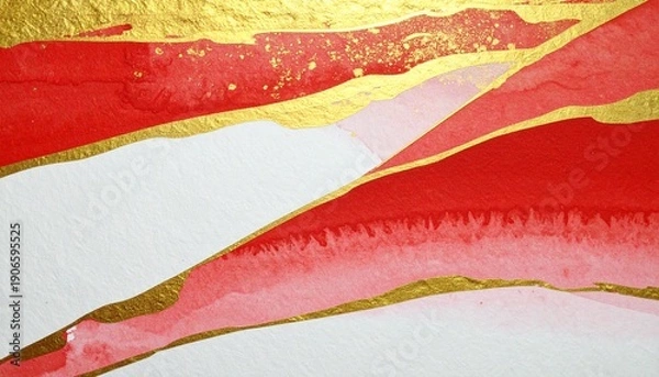 Obraz 優雅で抽象的な背景素材（赤、金）