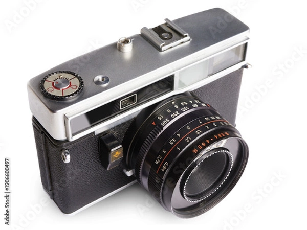 Obraz Old rangefinder camera isolated white
