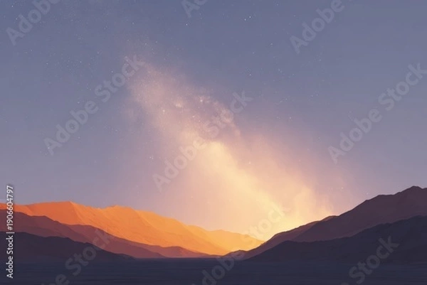 Obraz A mountain range in the distance