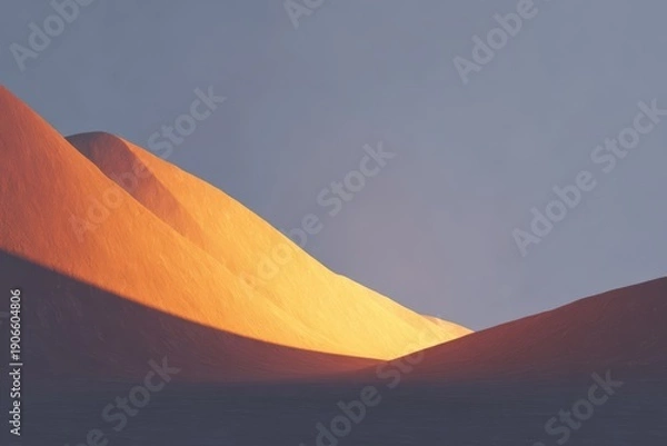 Obraz A mountain with a bright orange light on it