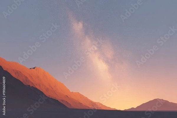 Obraz A mountain range in the distance