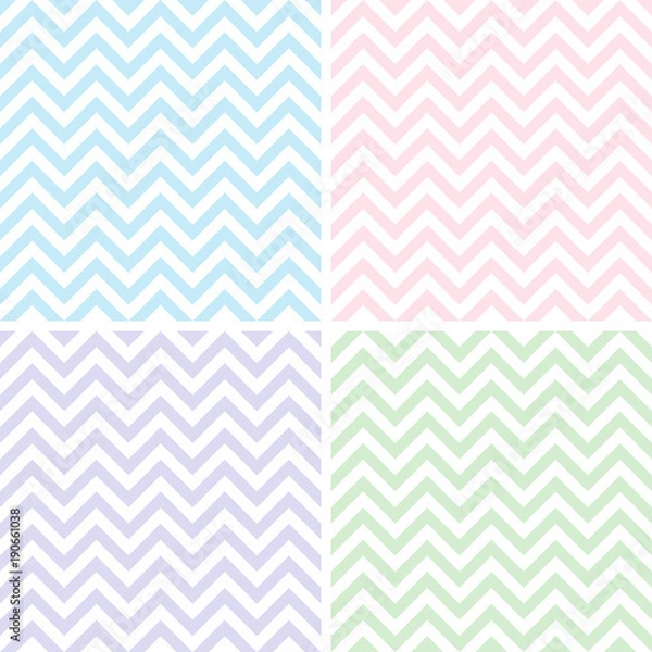 Fototapeta Pastel retro different vector patterns.