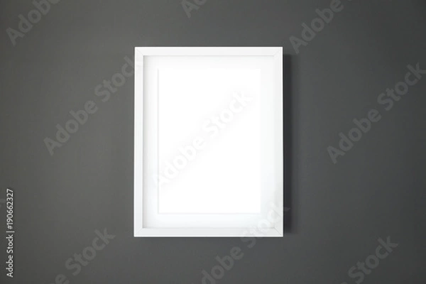 Obraz A4 white frame on grey wall