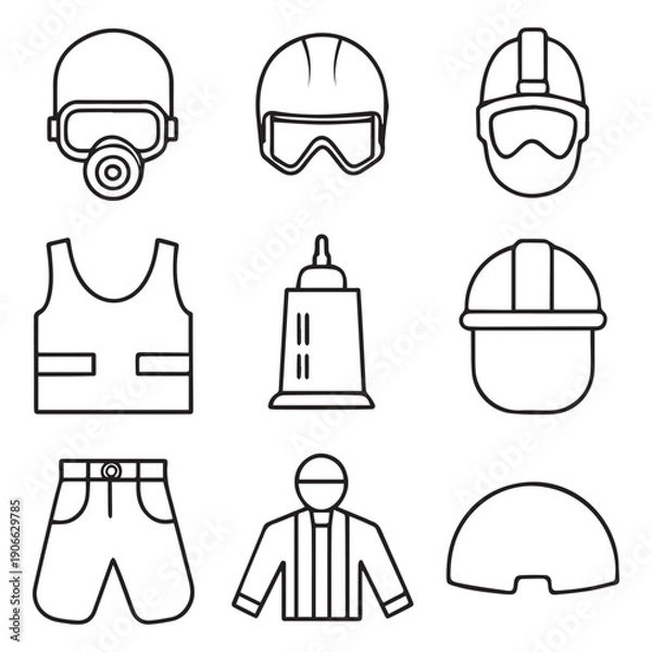 Obraz Construction Safety Equipment Vector Pack