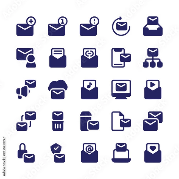 Obraz Mail Email Glyph Illustration Pack