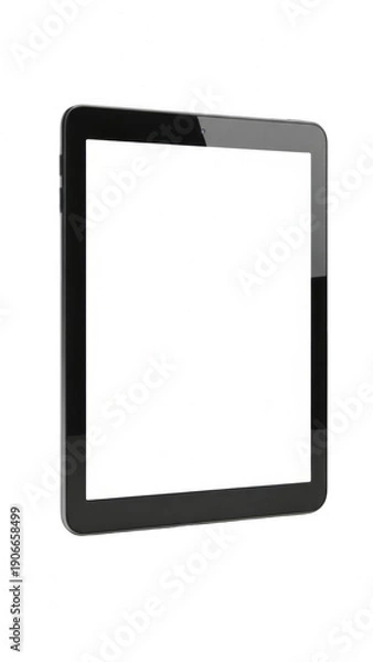 Obraz Black tablet device isolated on transparent background