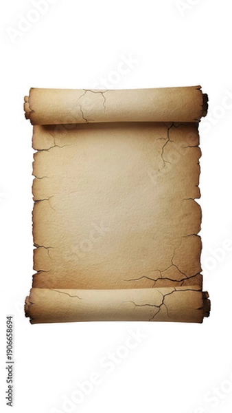 Obraz Ancient scroll isolated on transparent background