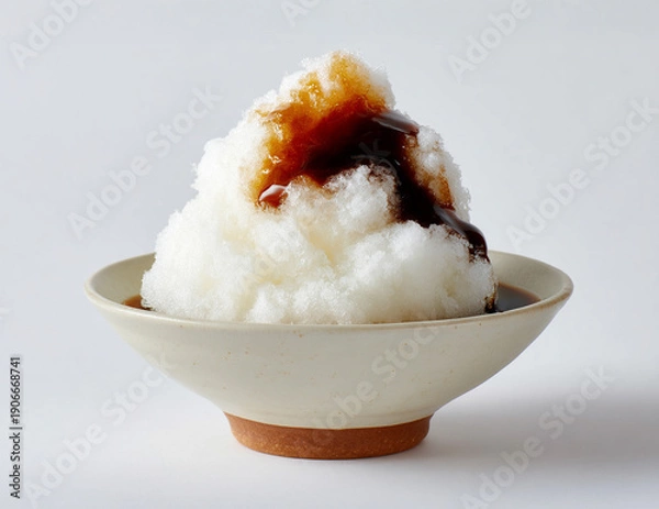 Obraz 黒蜜シロップの大人向け和風かき氷