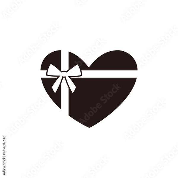 Obraz リボンのついたハートのアイコン