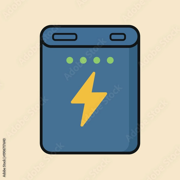Obraz power bank outline. Colored vector drawing
