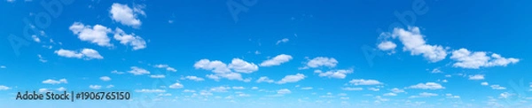 Fototapeta Blue Sky background with tiny Clouds. Panorama background