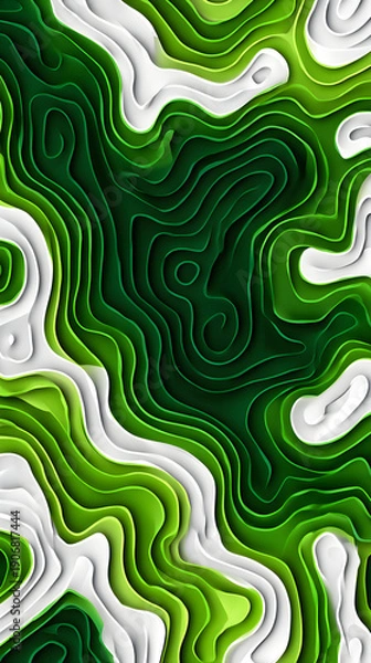 Obraz abstract green white brain pattern