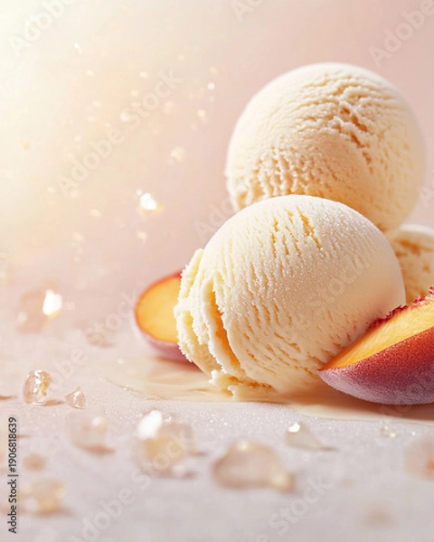 Obraz やさしく香る ピーチカラーのパステルアイスクリーム