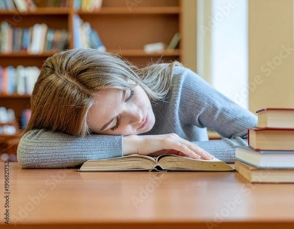 Obraz 図書館での風景