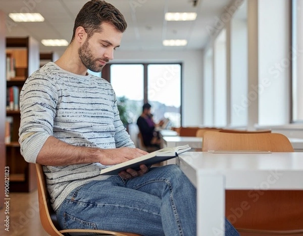 Obraz 図書館での風景