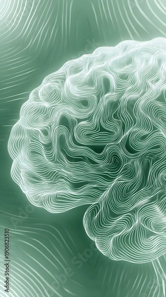 Obraz abstract green brain background