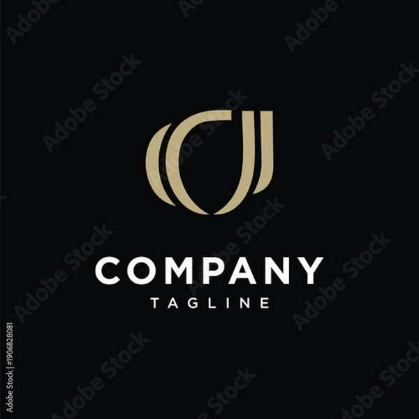 Obraz Letter C J Monogram Logo Icon Vector